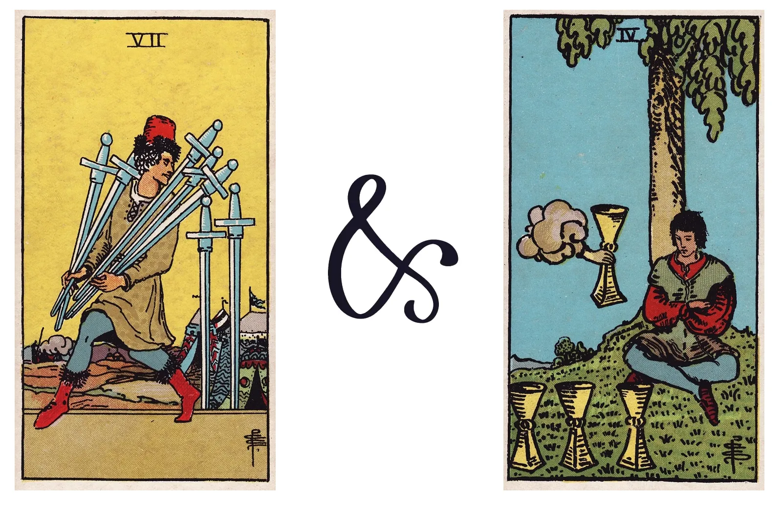 Seven of Swords and Four of Cups