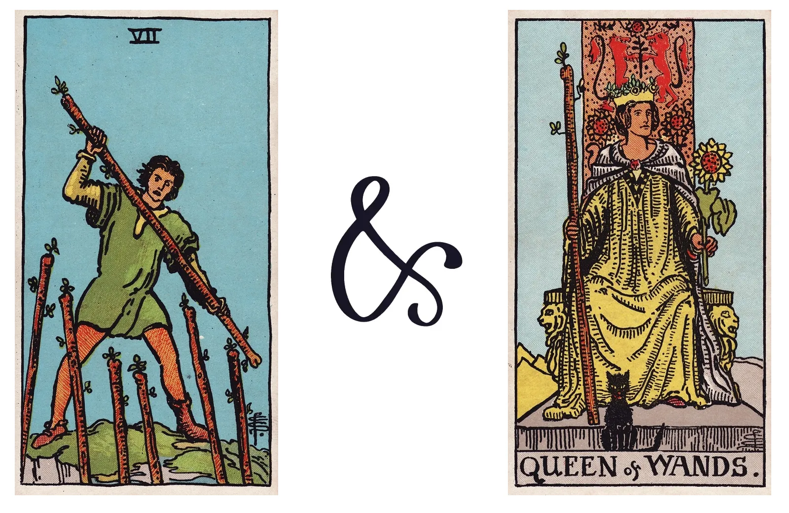 Seven of Wands and Queen of Wands