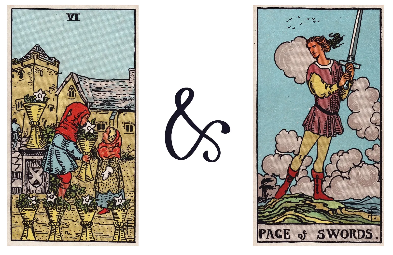 Six of Cups and Page of Swords