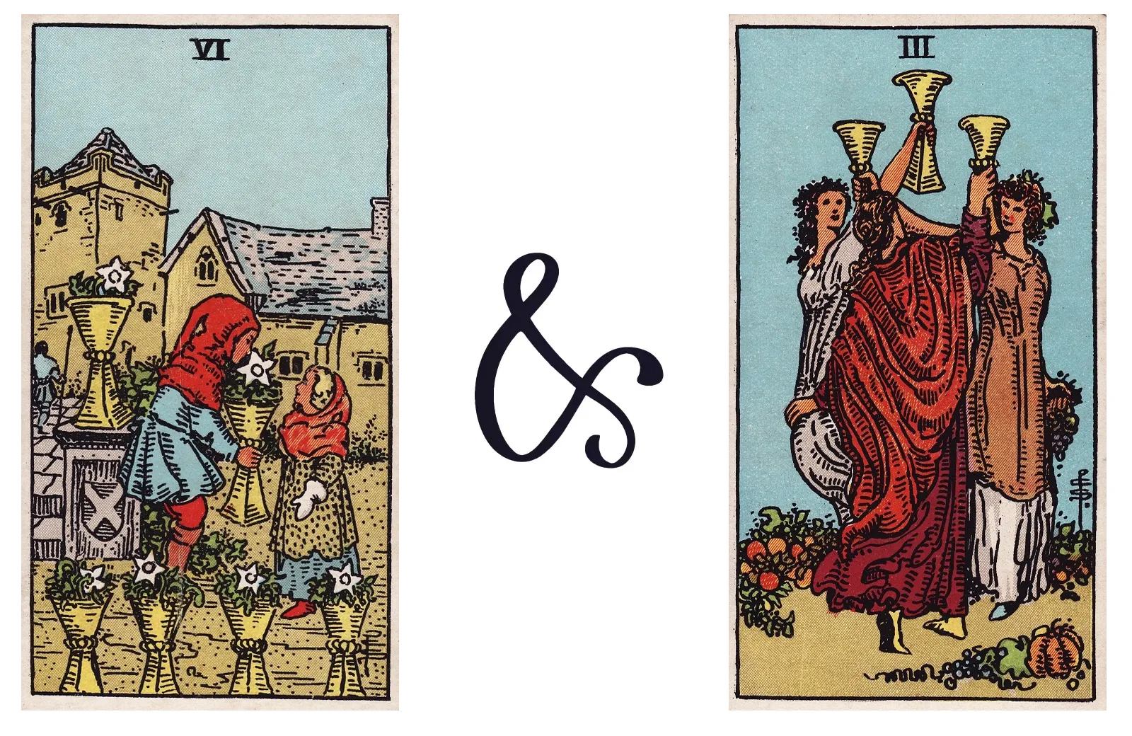 Six of Cups and Three of Cups