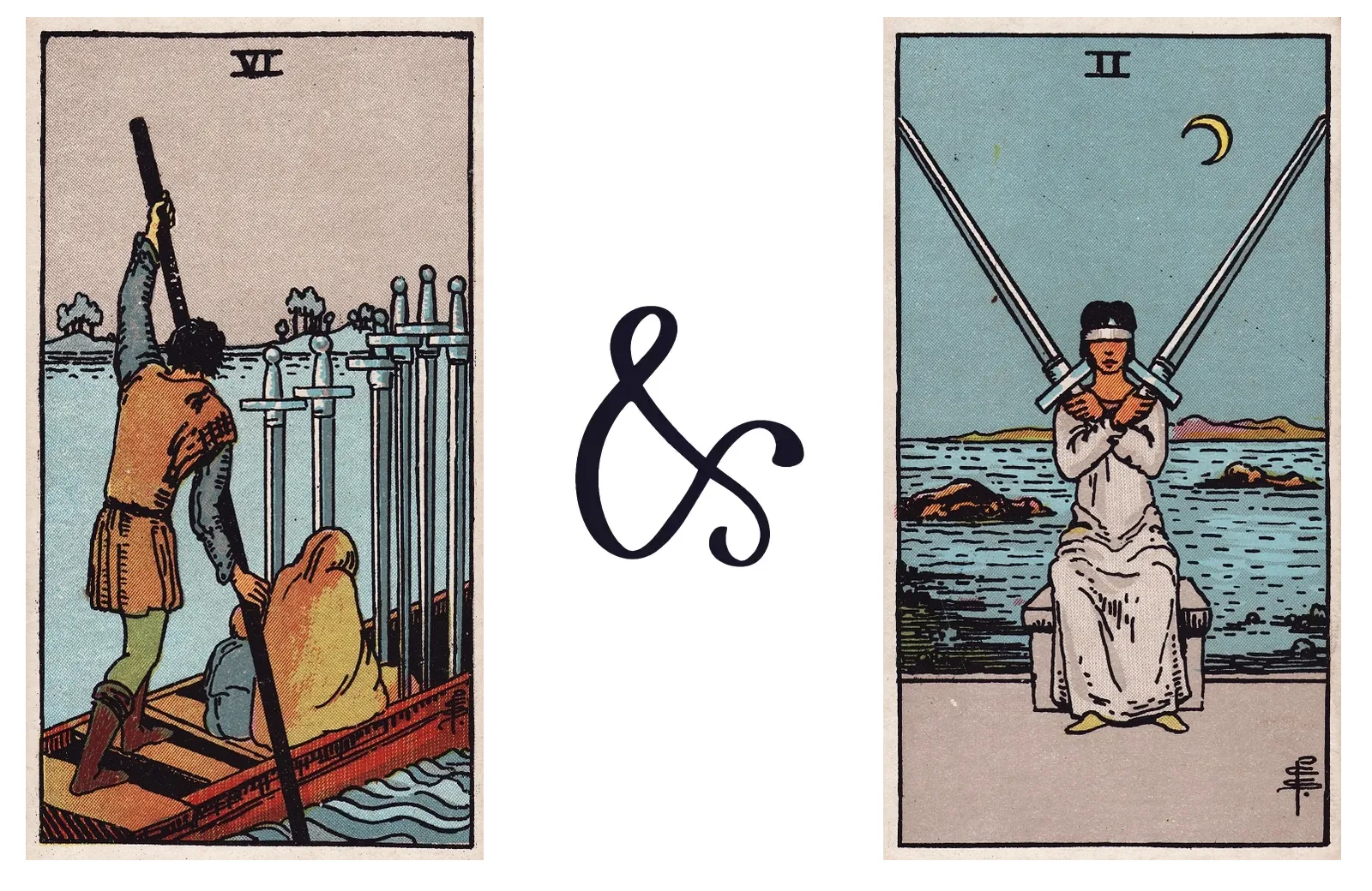Six of Swords and Two of Swords