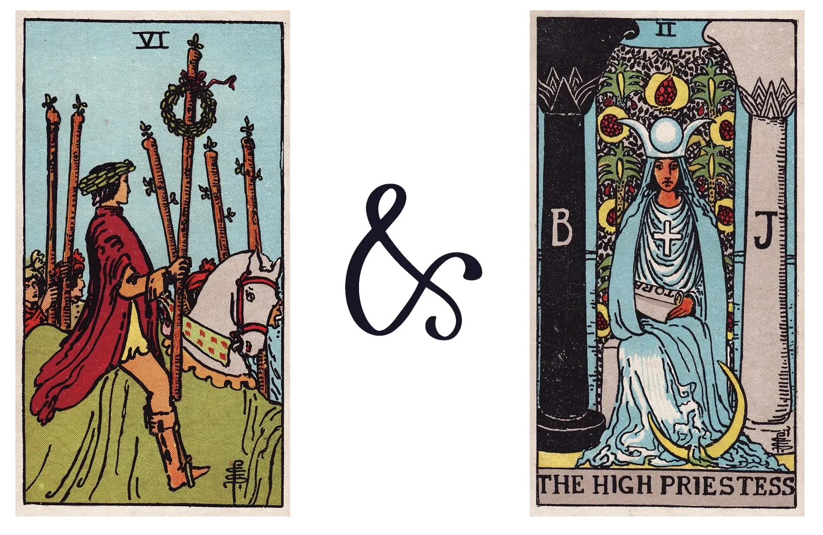 Six of Wands and The High Priestess