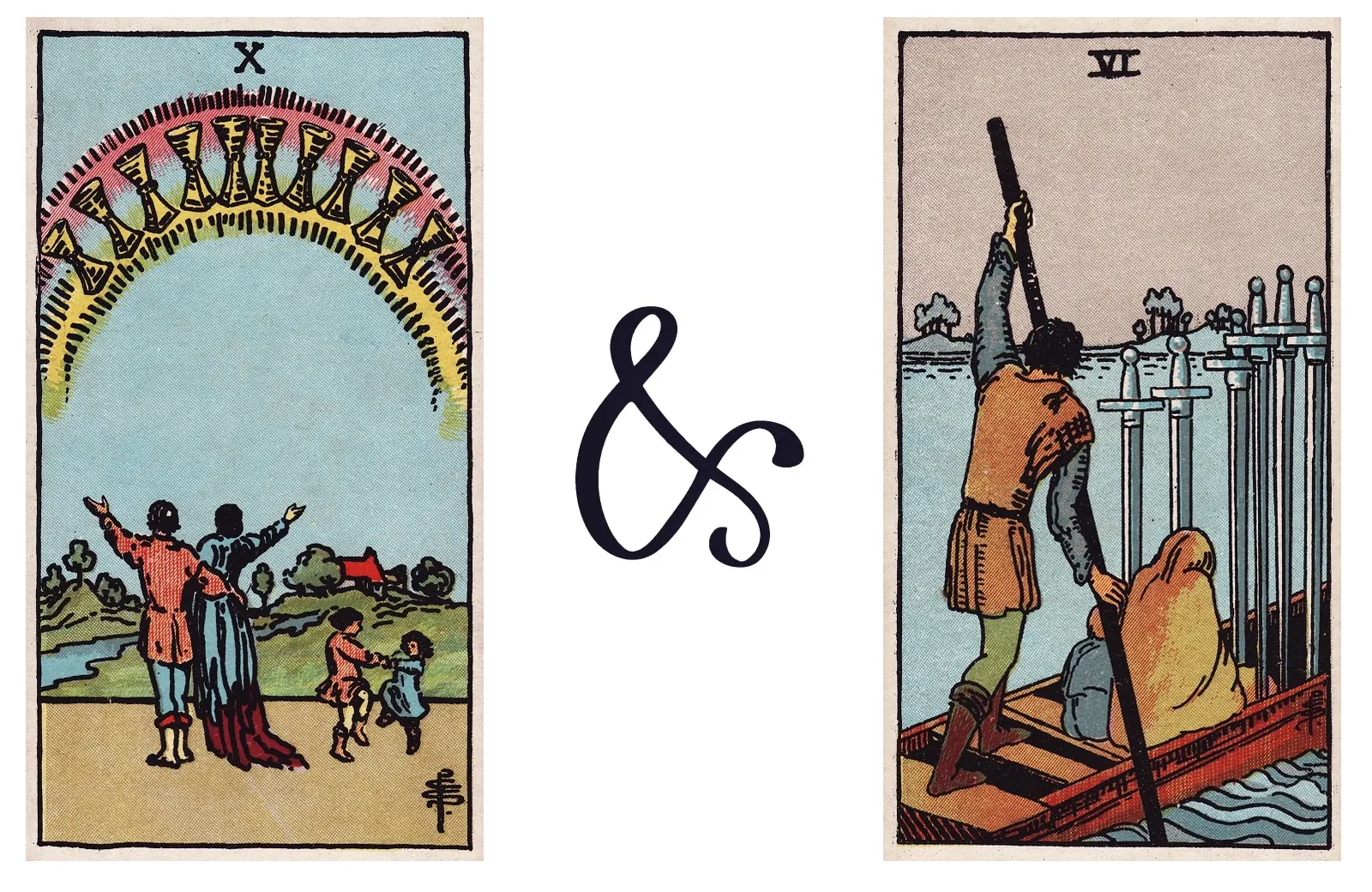 Ten of Cups and Six of Swords