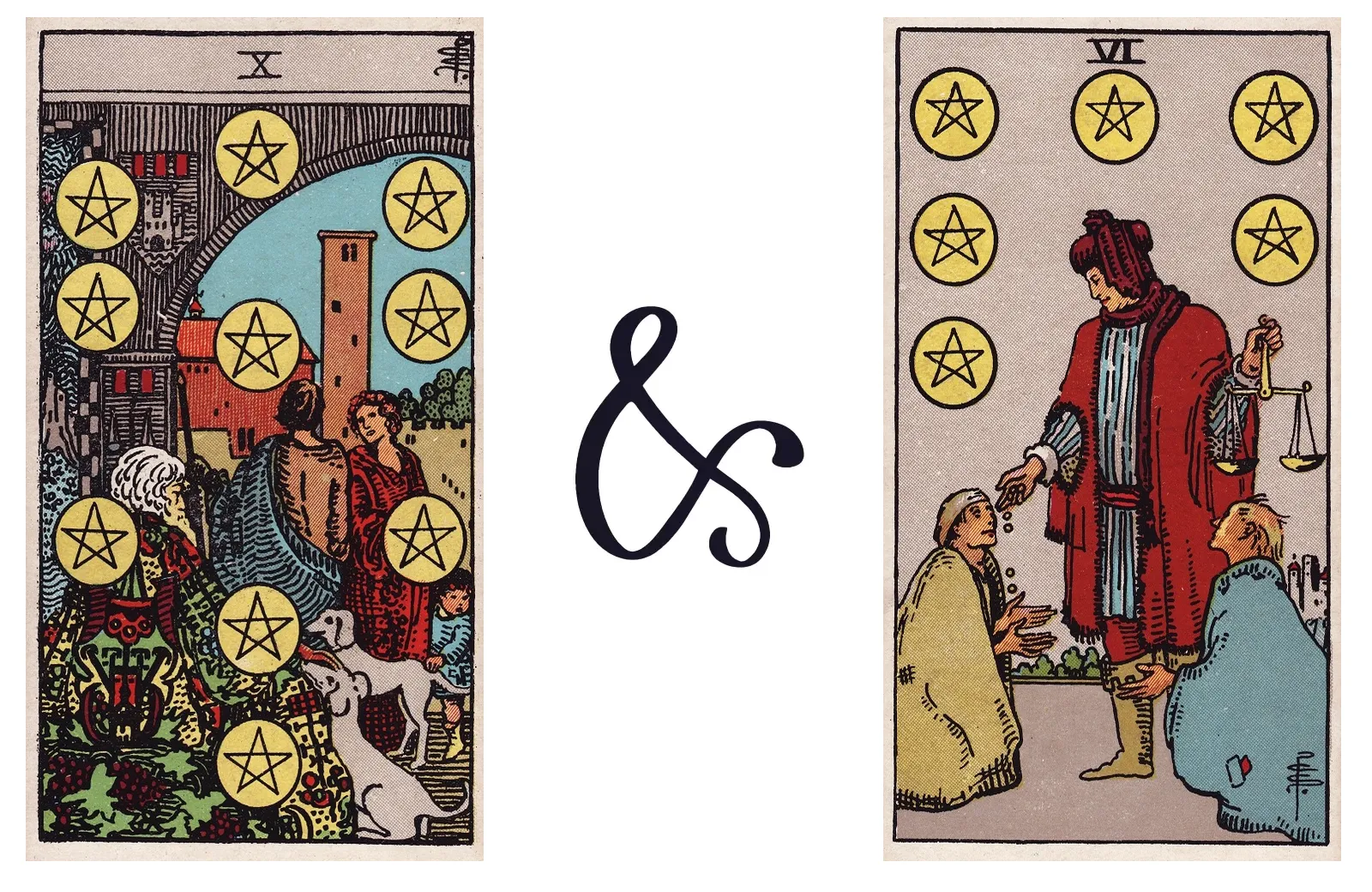 Ten of Pentacles and Six of Pentacles