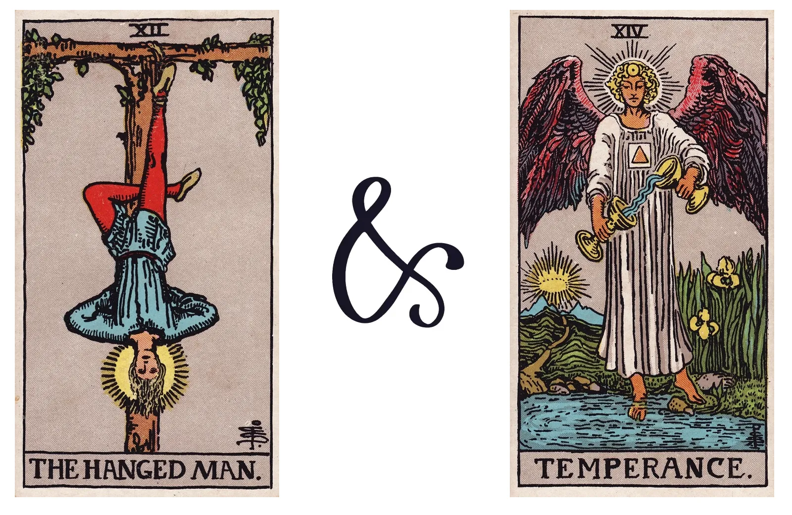 The Hanged Man and Temperance