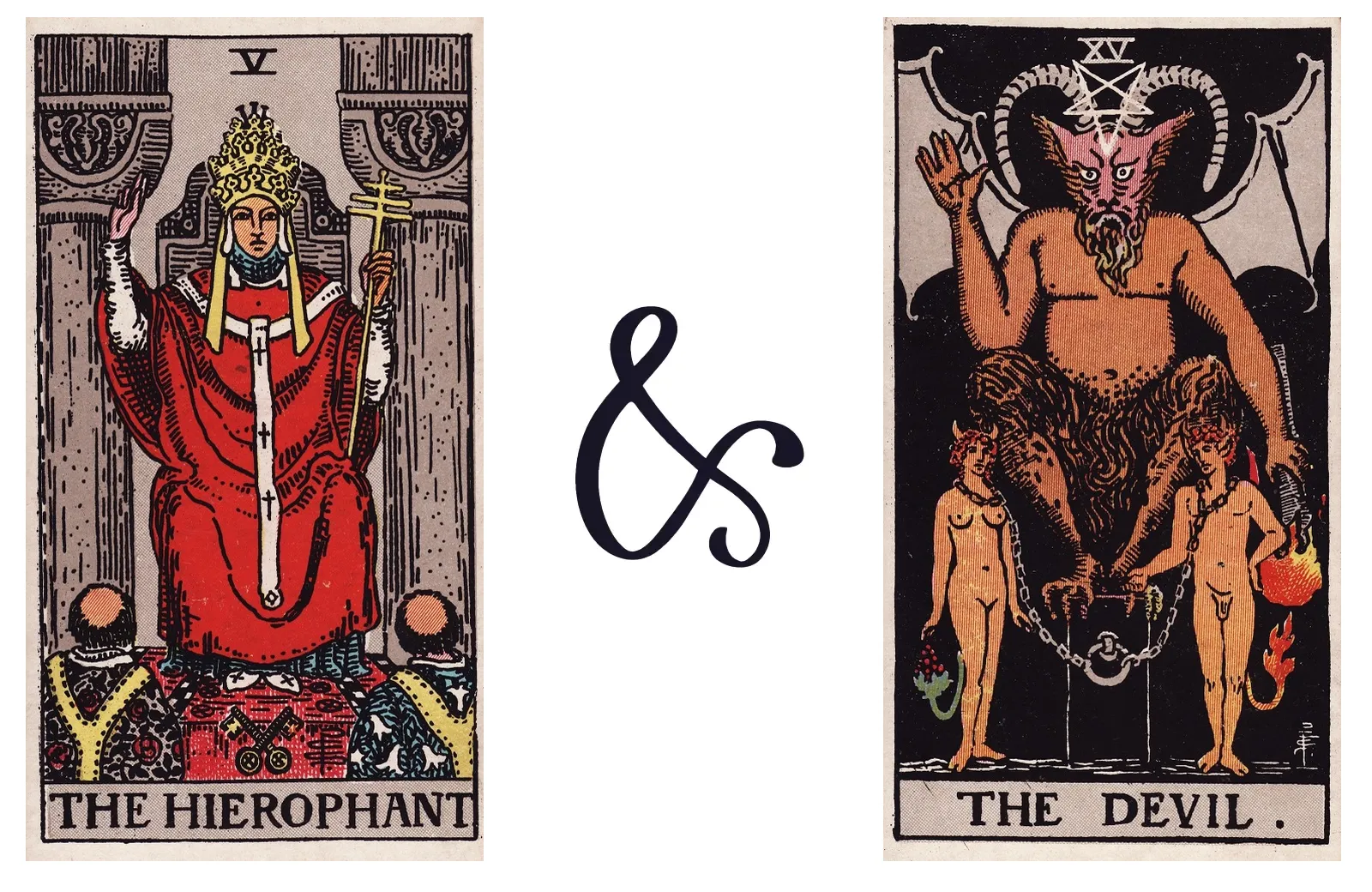 The Hierophant and The Devil