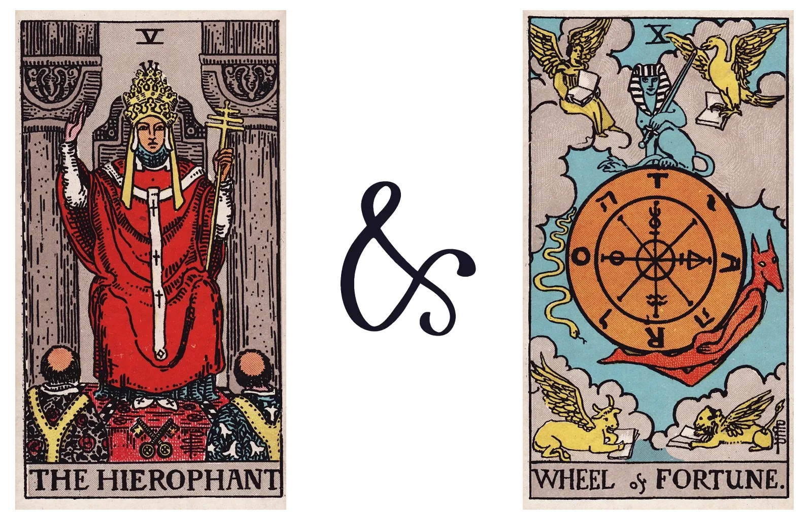 The Hierophant and Wheel of Fortune