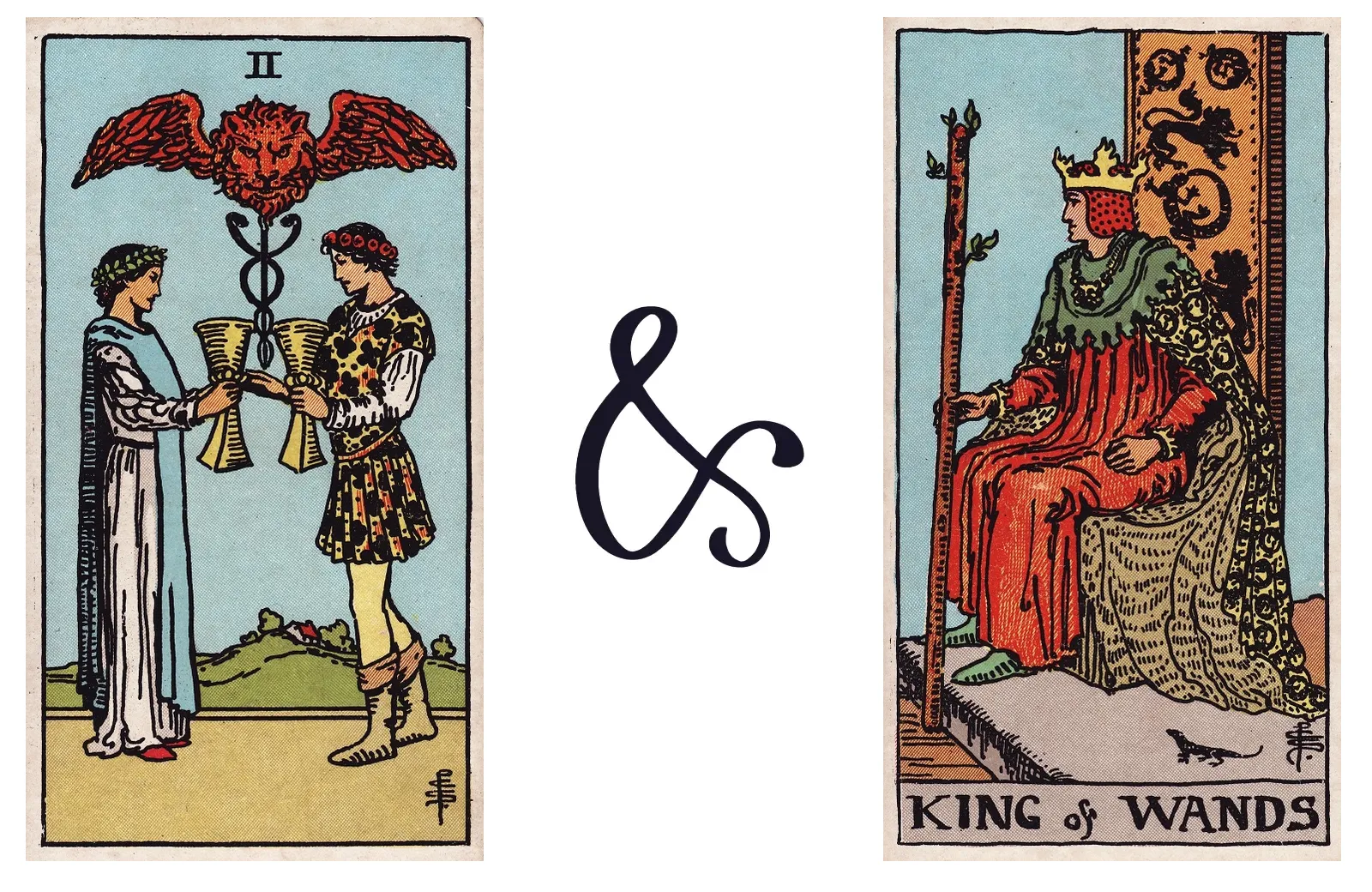 Two of Cups and King of Wands