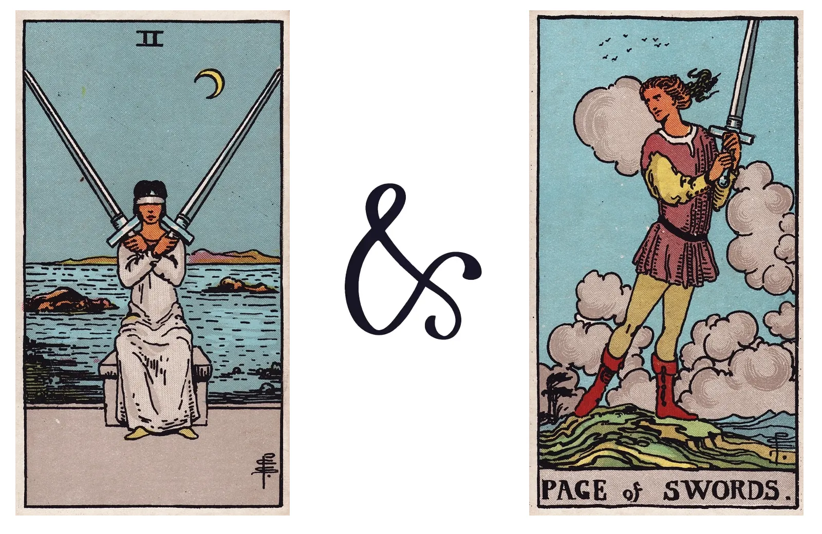 Two of Swords and Page of Swords
