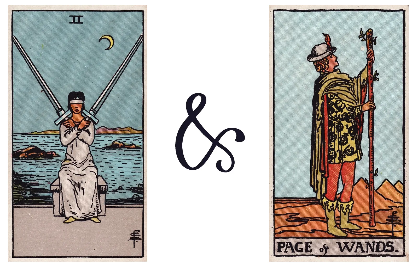 Two of Swords and Page of Wands