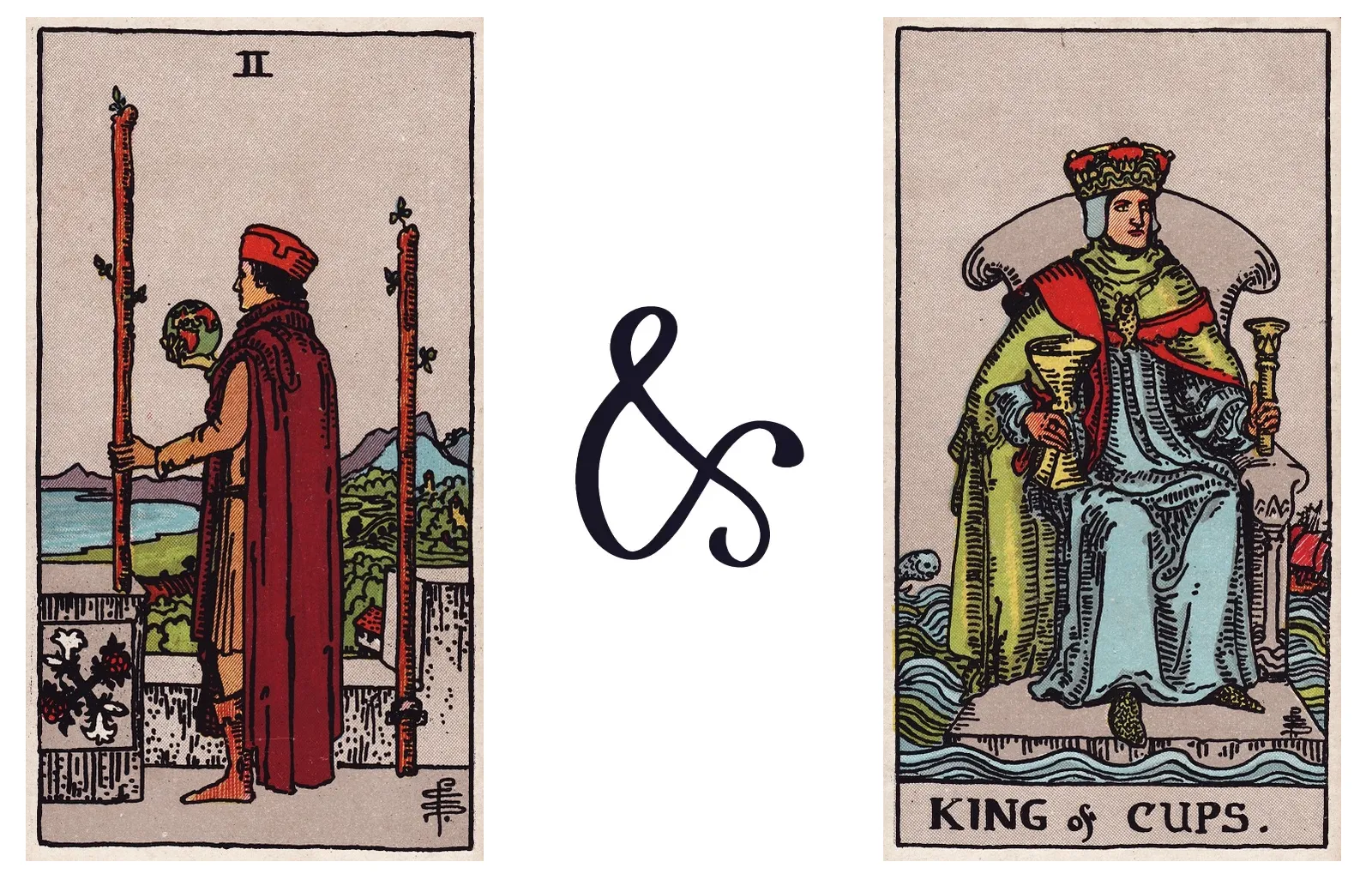 Two of Wands and King of Cups