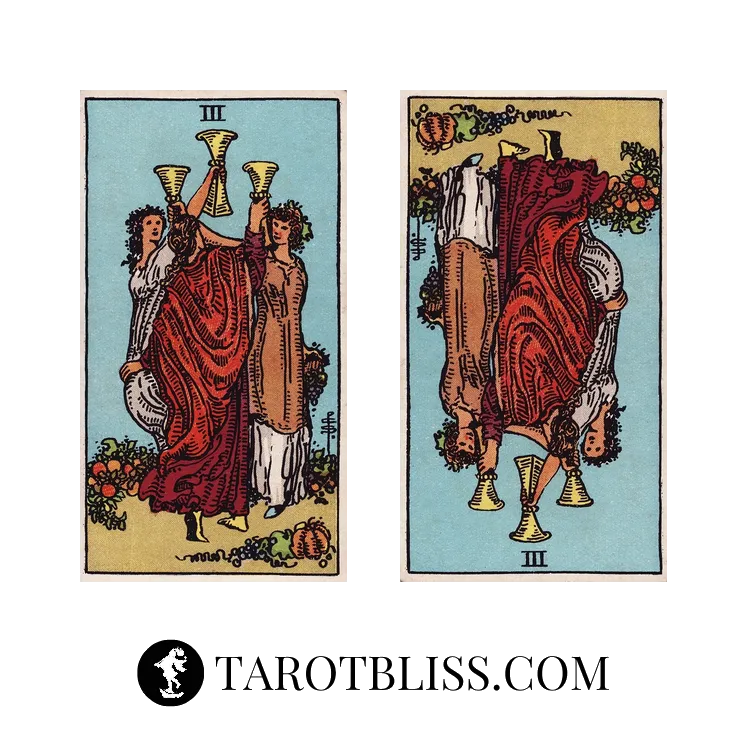 Three of Cups Tarot Card Meaning: Love, Work, Health & More