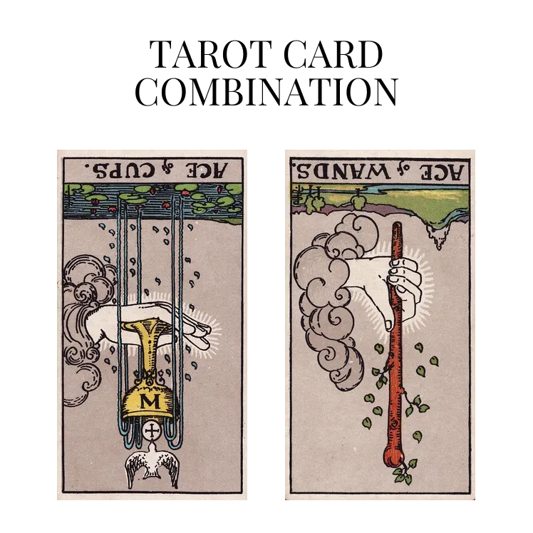 ace of cups reversed and ace of wands reversed tarot cards combination meaning