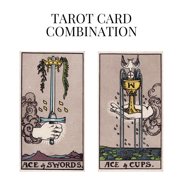 ace of swords and ace of cups tarot cards combination meaning