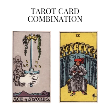 ace of swords and nine of cups tarot cards combination meaning
