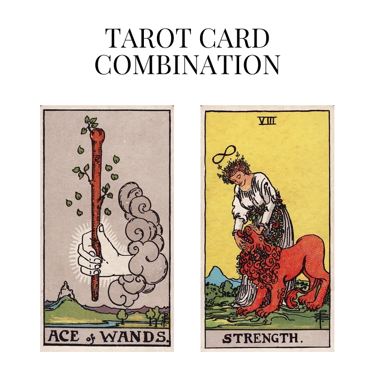 ace of wands and strength tarot cards combination meaning