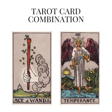 ace of wands and temperance tarot cards combination meaning