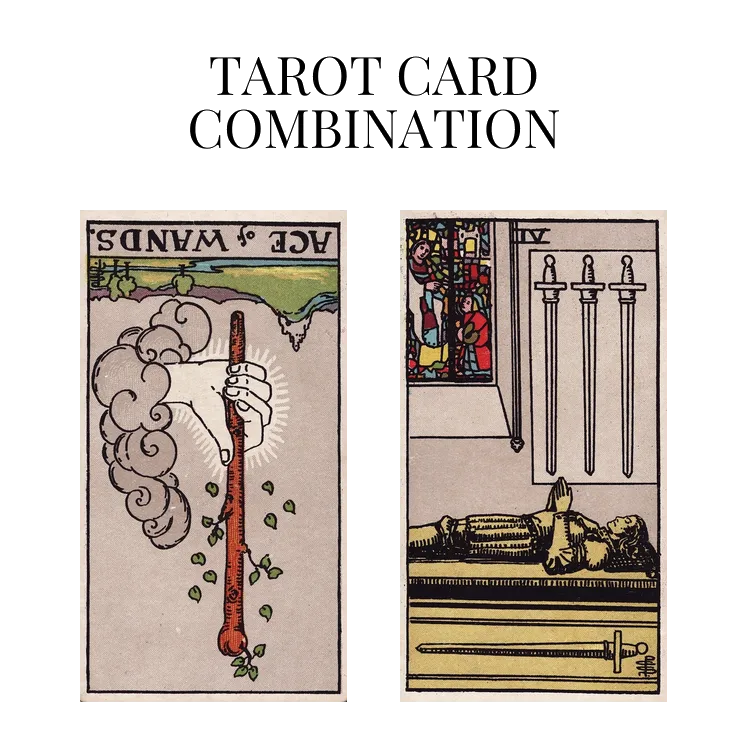 ace of wands reversed and four of swords tarot cards combination meaning