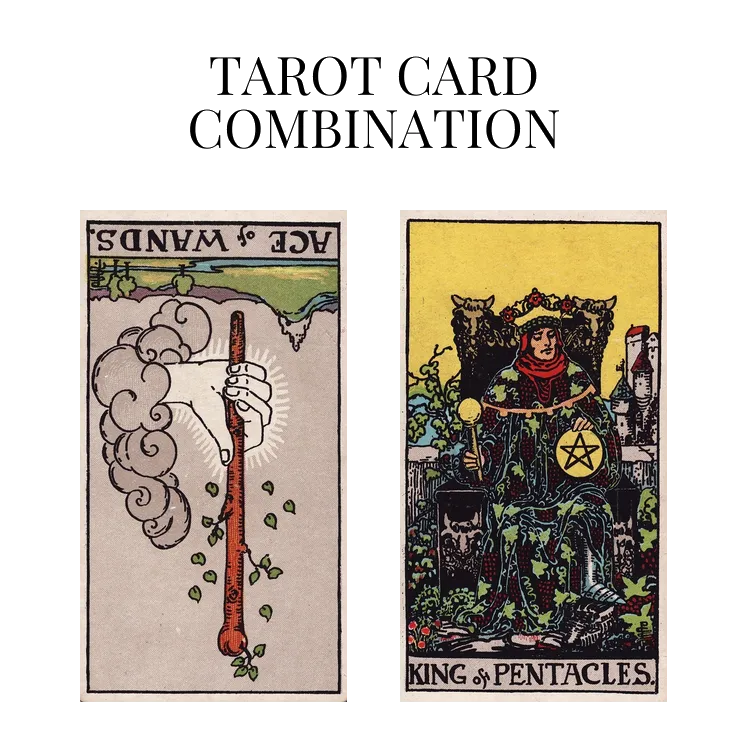 ace of wands reversed and king of pentacles tarot cards combination meaning
