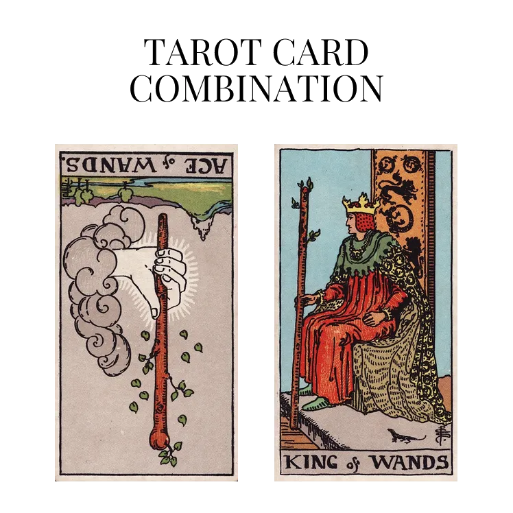 ace of wands reversed and king of wands tarot cards combination meaning