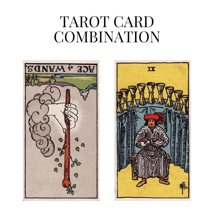 ace of wands reversed and nine of cups tarot cards combination meaning