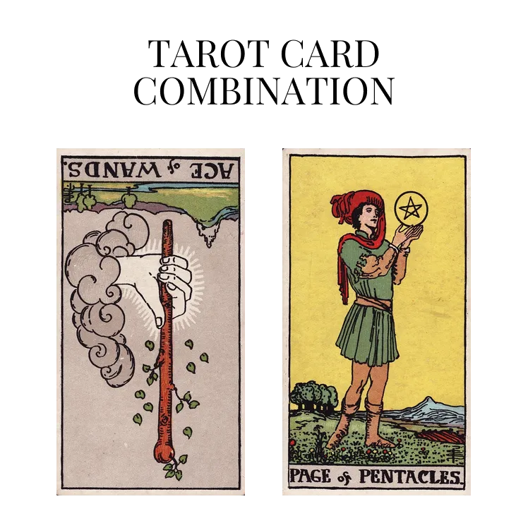 ace of wands reversed and page of pentacles tarot cards combination meaning