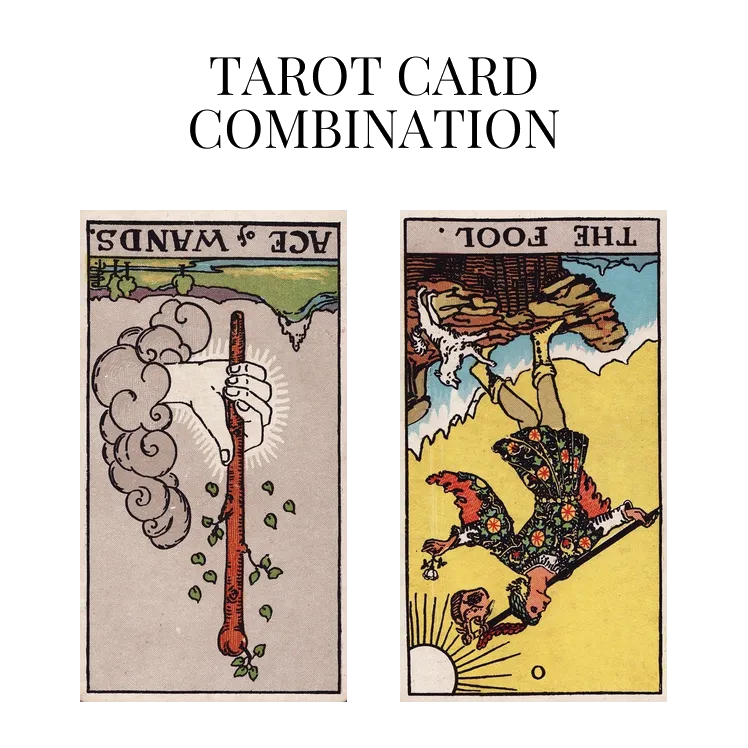 ace of wands reversed and the fool reversed tarot cards combination meaning