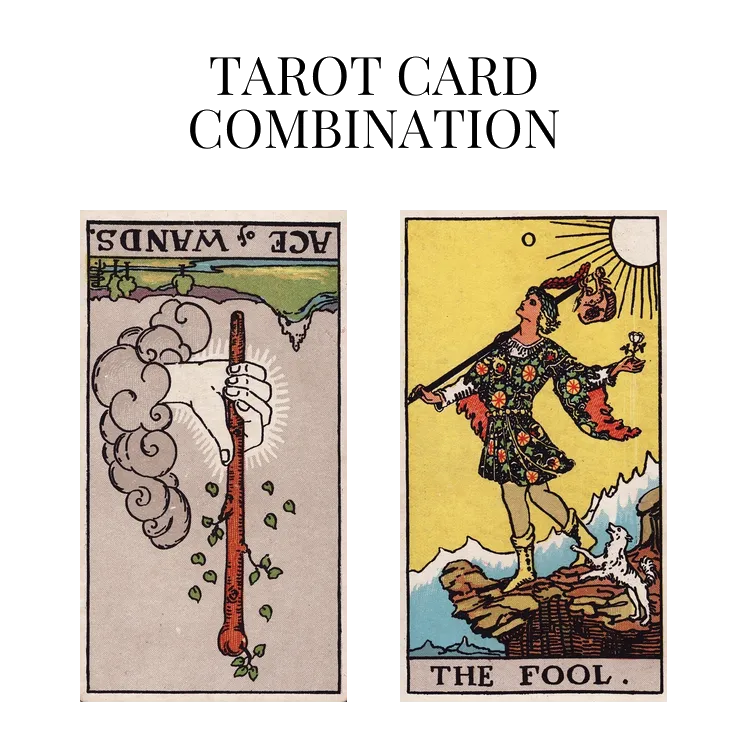 ace of wands reversed and the fool tarot cards combination meaning