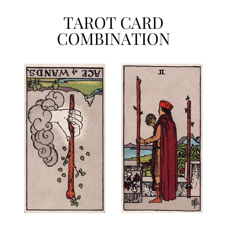 ace of wands reversed and two of wands tarot cards combination meaning