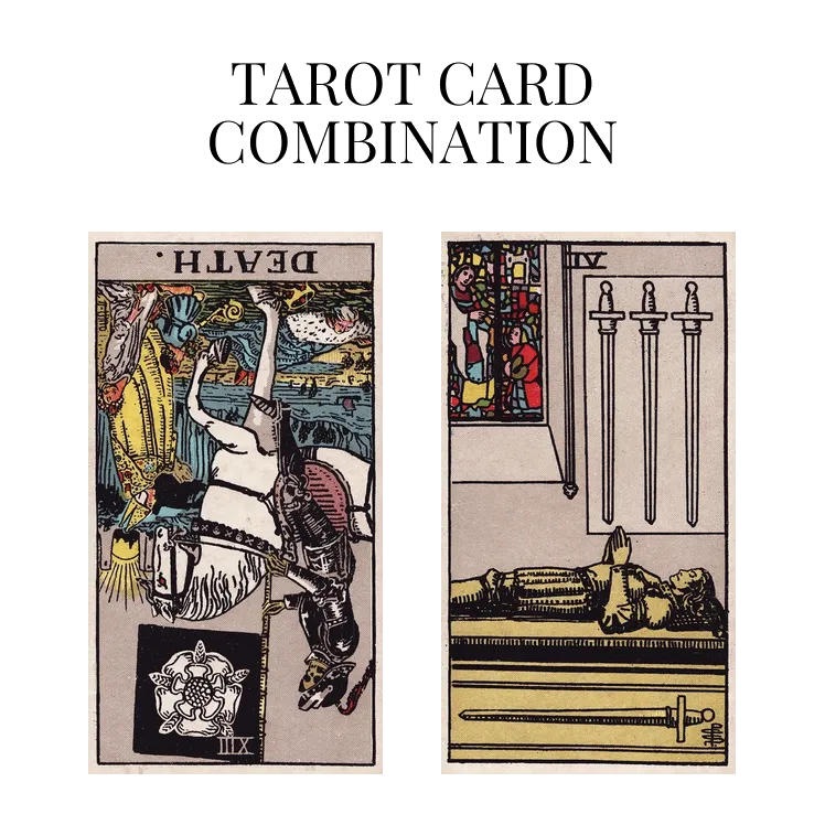 death reversed and four of swords tarot cards combination meaning