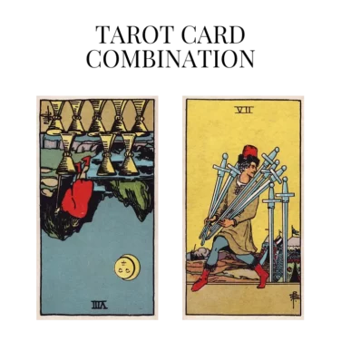 eight of cups reversed and seven of swords tarot cards combination meaning