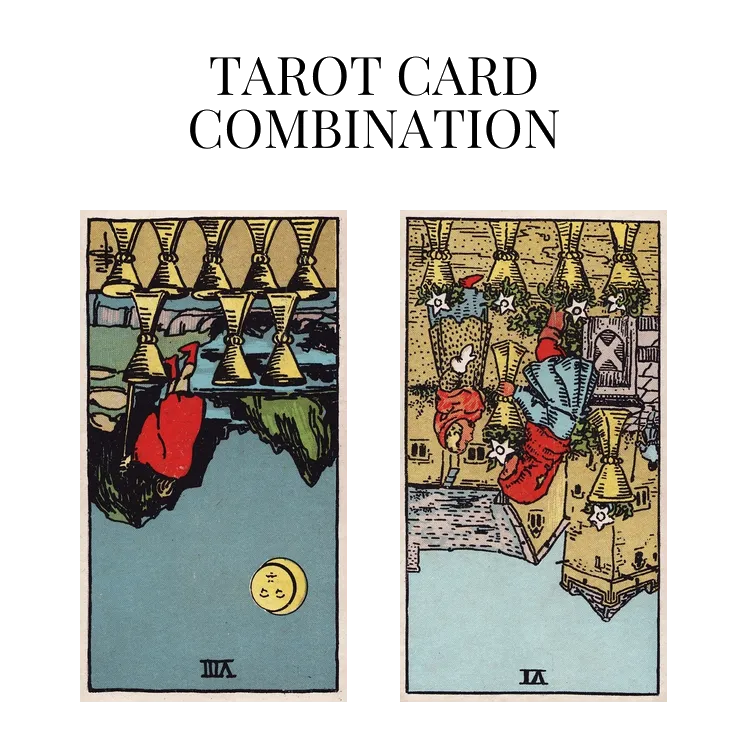eight of cups reversed and six of cups reversed tarot cards combination meaning