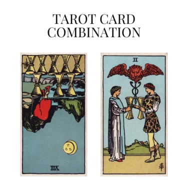 eight of cups reversed and two of cups tarot cards combination meaning