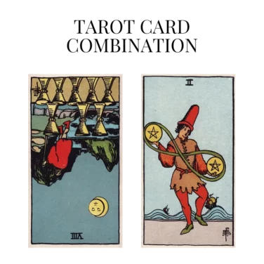 eight of cups reversed and two of pentacles tarot cards combination meaning