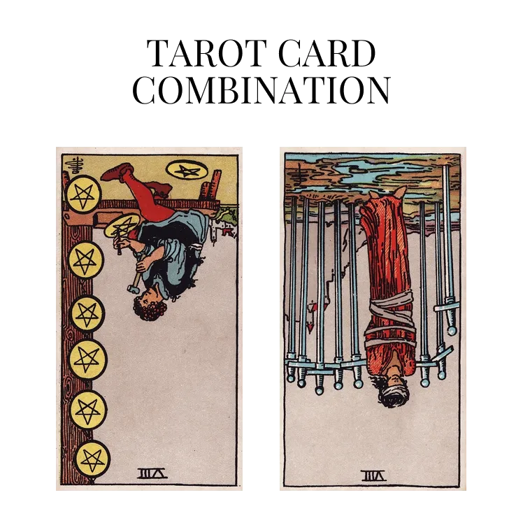 eight of pentacles reversed and eight of swords reversed tarot cards combination meaning