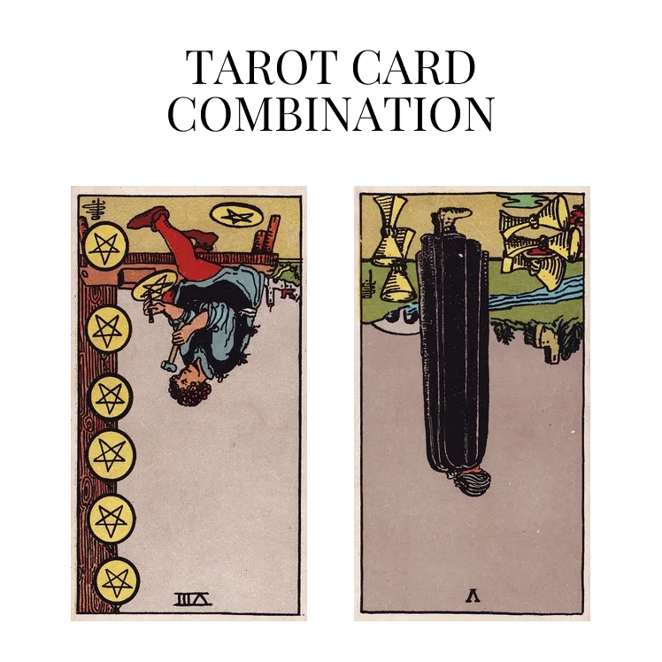 eight of pentacles reversed and five of cups reversed tarot cards combination meaning