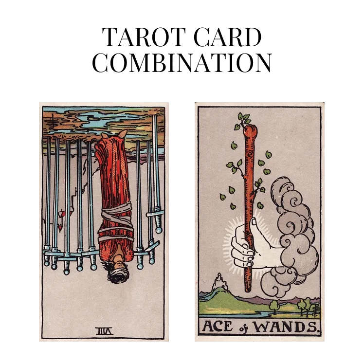 eight of swords reversed and ace of wands tarot cards combination meaning