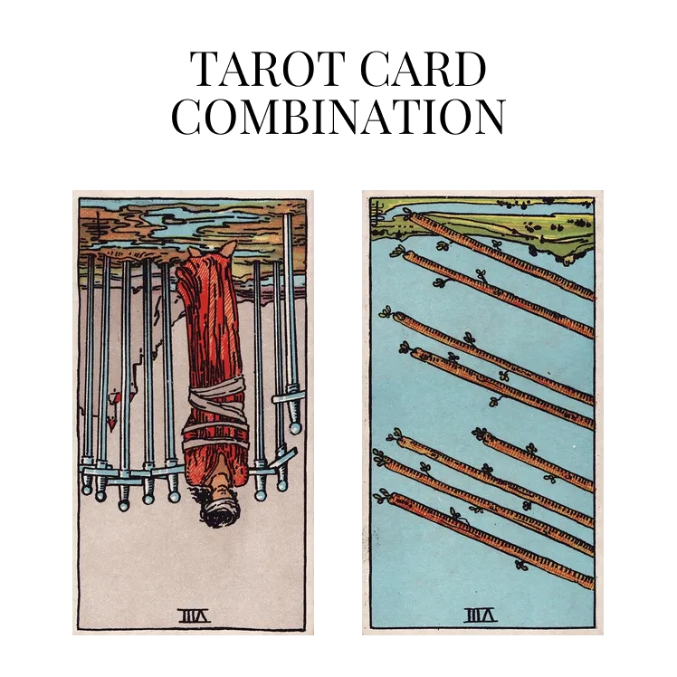 eight of swords reversed and eight of wands reversed tarot cards combination meaning