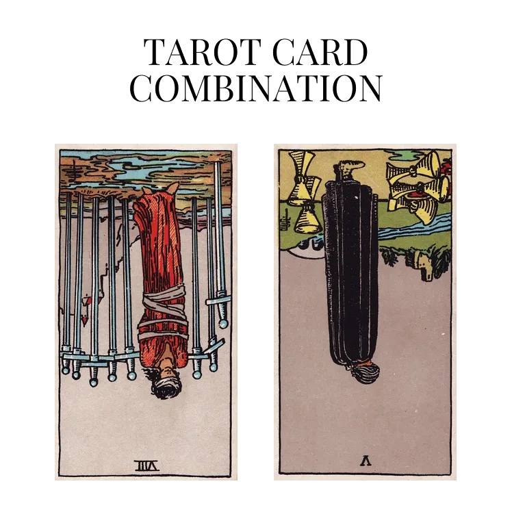 eight of swords reversed and five of cups reversed tarot cards combination meaning