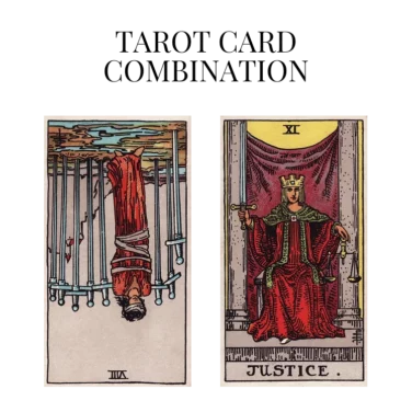 eight of swords reversed and justice tarot cards combination meaning