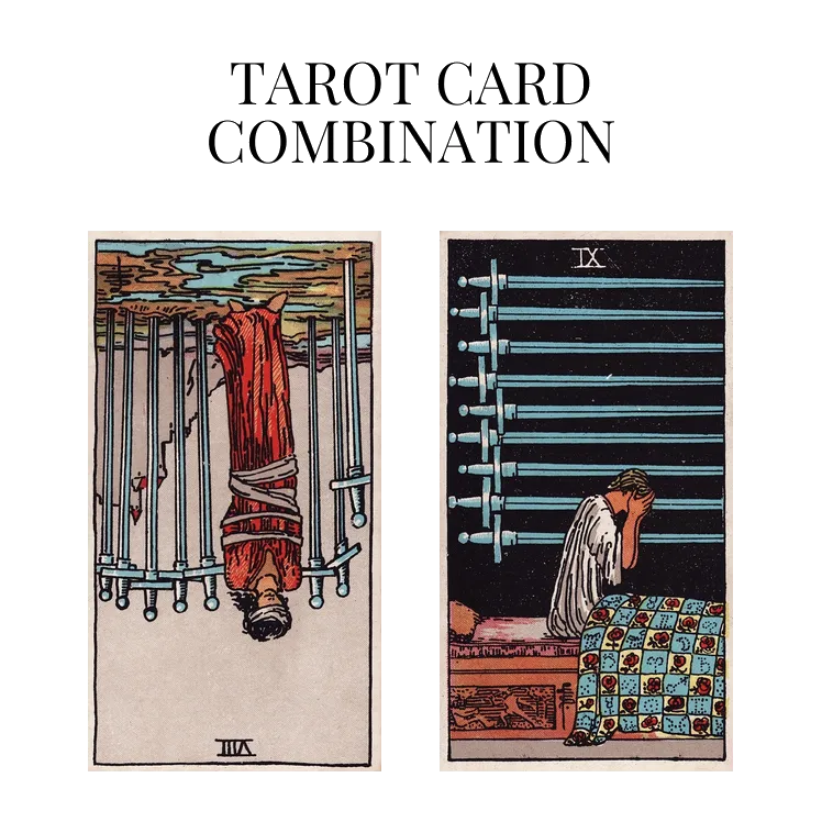 eight of swords reversed and nine of swords tarot cards combination meaning