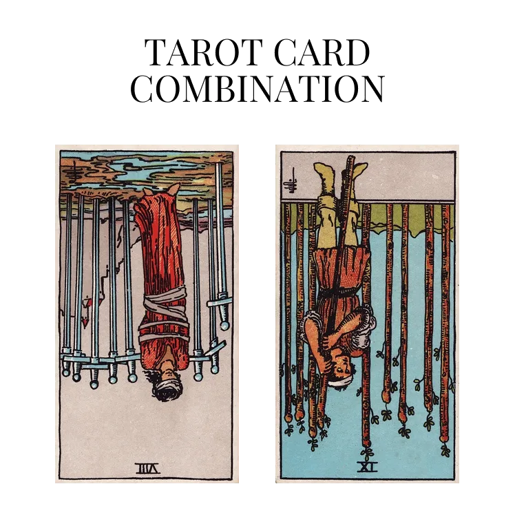 eight of swords reversed and nine of wands reversed tarot cards combination meaning