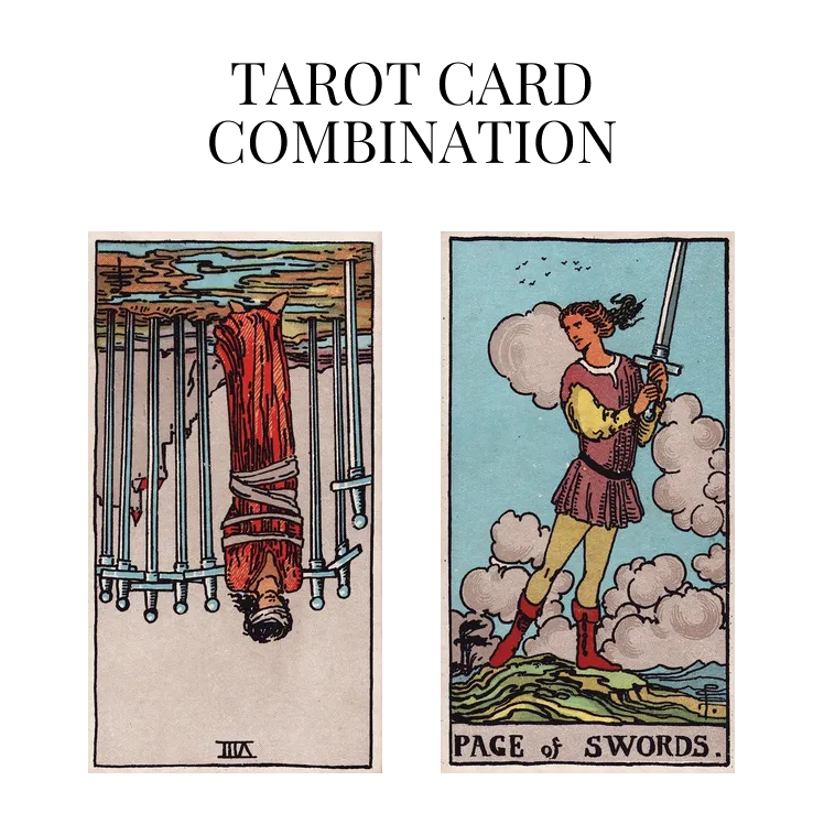 eight of swords reversed and page of swords tarot cards combination meaning