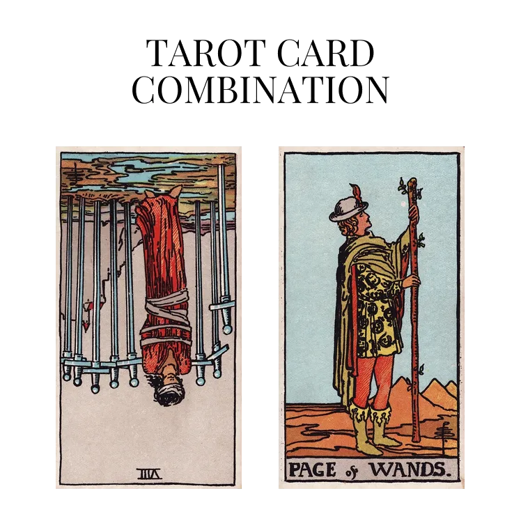 eight of swords reversed and page of wands tarot cards combination meaning