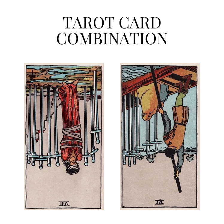 eight of swords reversed and six of swords reversed tarot cards combination meaning