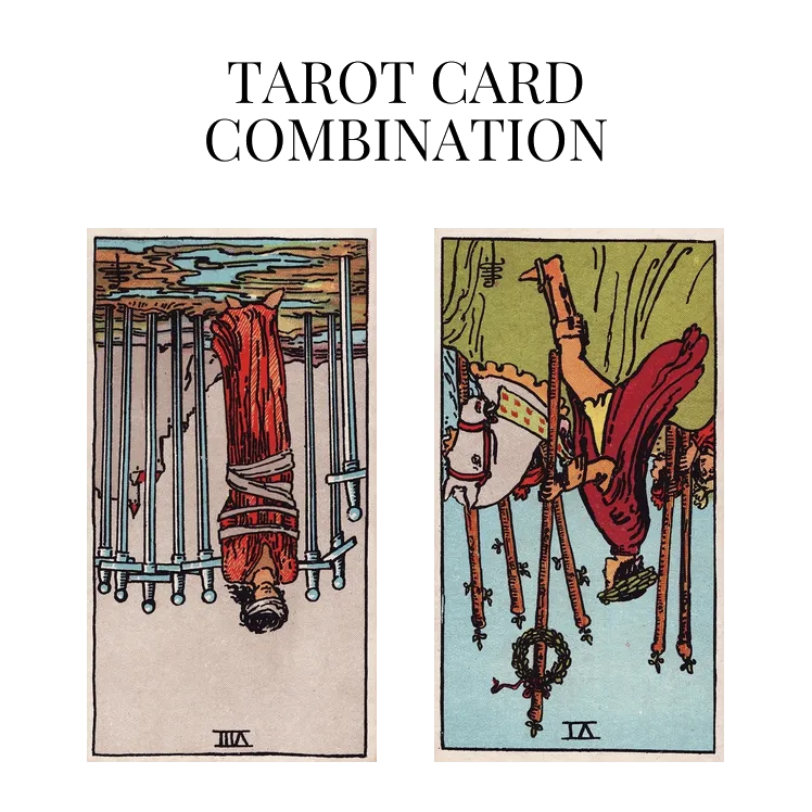 eight of swords reversed and six of wands reversed tarot cards combination meaning