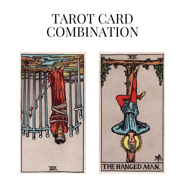 eight of swords reversed and the hanged man tarot cards combination meaning