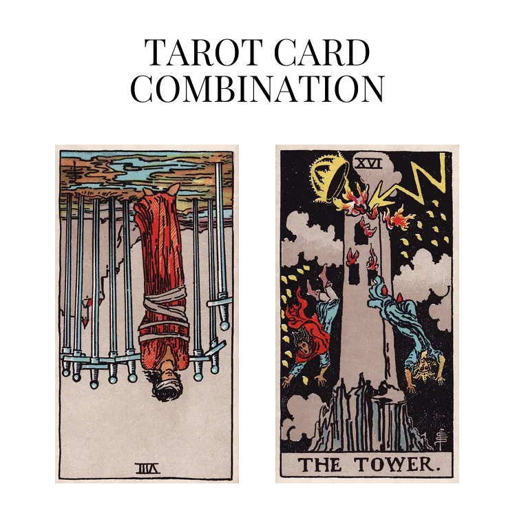 eight of swords reversed and the tower tarot cards combination meaning