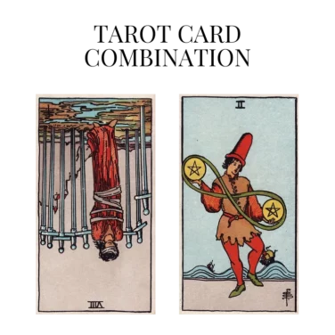 eight of swords reversed and two of pentacles tarot cards combination meaning