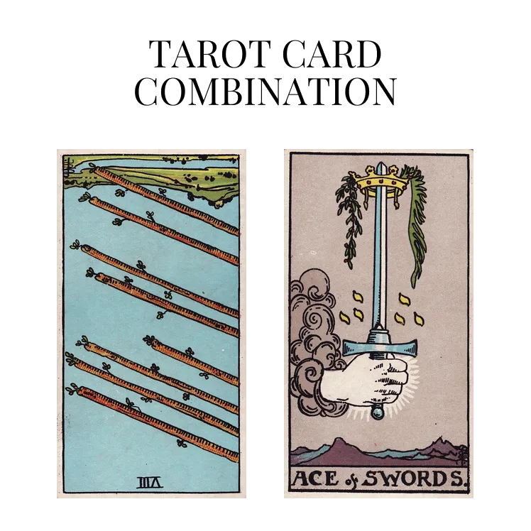 eight of wands reversed and ace of swords tarot cards combination meaning